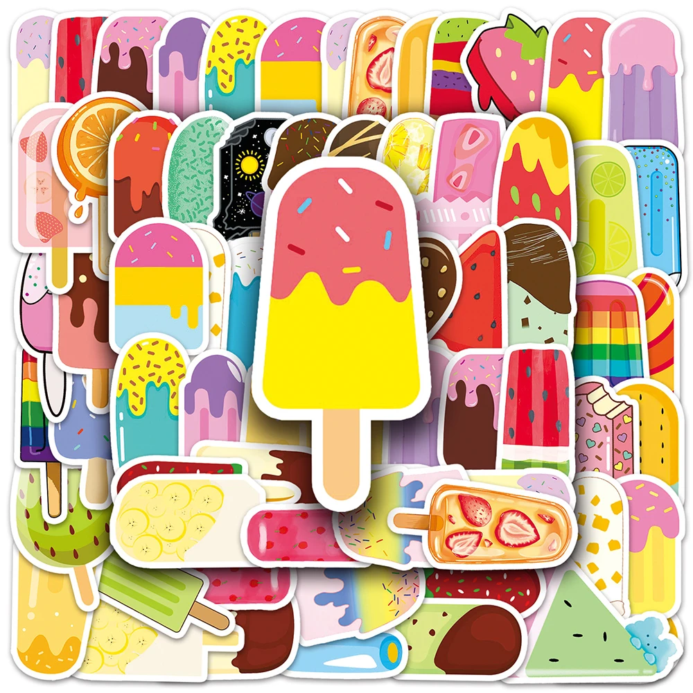 

10/30/50PCS Cute INS Style Ice Cream Cartoon Stickers Aesthetic DIY Graffiti Fridge Scrapbooking Laptop Colorful Sticker Toys