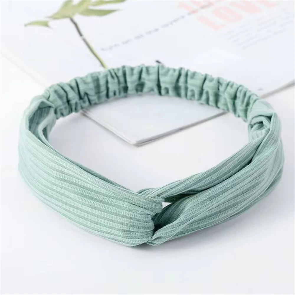 Vintage Twist Knotted Headbands Boho Soft Solid Color Cross  display picture 1