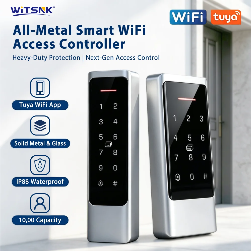 Tuya Smart WiFi Metal Access Control System IP68 Outdoor Weatherproof NFC RFID Dual Frequency Keypad Controller Standalone