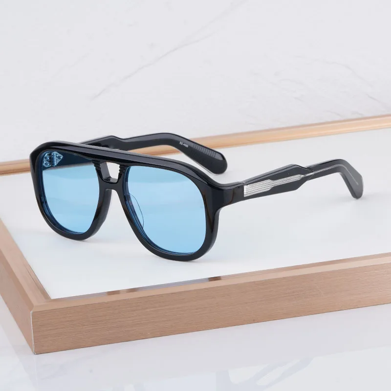 

Classical Crafted Big Sqaure High Quality Brand Sunglasses for Men Women Acetate Fashion Design Bridges UV400 Glasses with Case