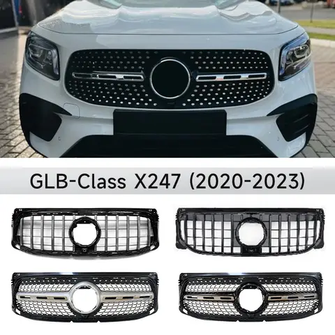 Topteng 자동차 블랙 GT 그릴, 메르세데스 벤츠 GLB 클래스 X247 2020 2021 2022 2023
