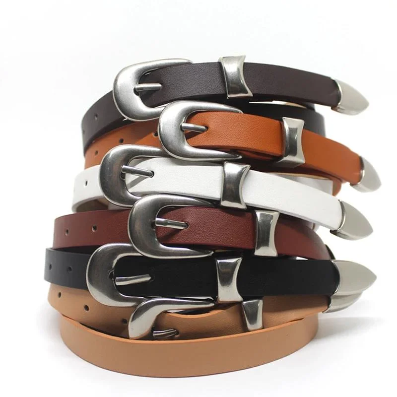 New Trendy Korean Version Belt Youth Style Silver Pin Buckle Women Men Fashion Belts Solid Color Jeans Accessories 9MOJ6