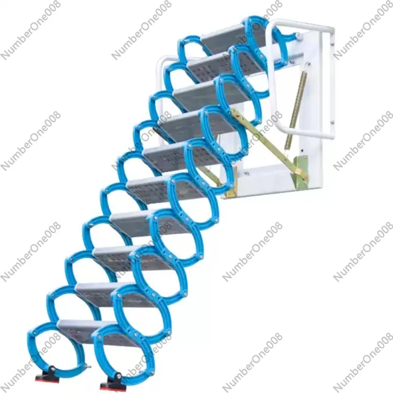 

semi-automatic Ceiling Folding Telescopic Ladder Invisible attic telescopic staircase