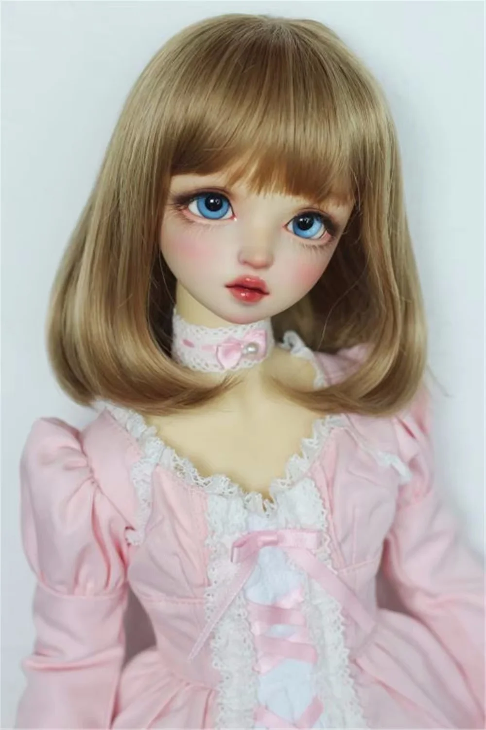 BJD Doll DD MSD Wig 1/3 1/4 1/6 Short Shoulder-length Hair High Temperature Real Silk Wig  Doll Accessories