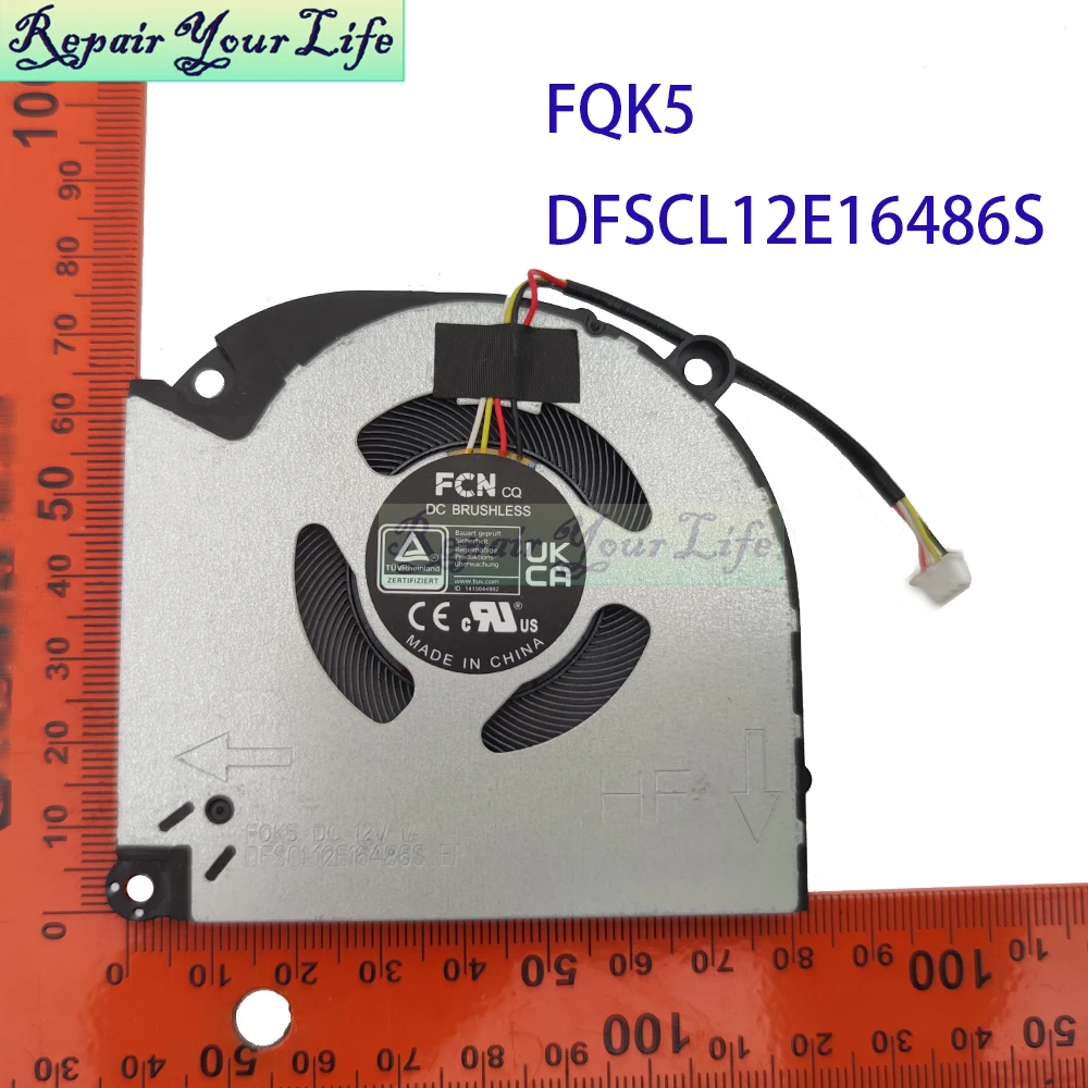 CPU GPU Cooler Fan For Hasee TX8R9 TX8R5 TX8R7 TX9R7 TX9R9 RTX 4060 Notebook Processor Cooling Radiator Fans FQK5 FQK3 DC12V 1A