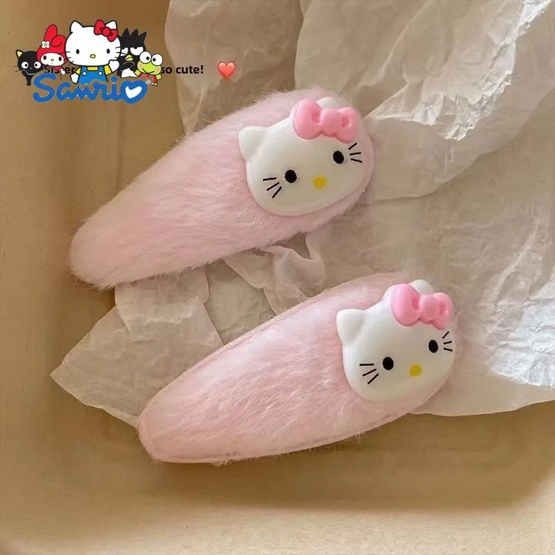 15-piece Pink Plush Hello Kitty Combination Japanese Girl KT Cat Cartoon Children's Hair Accessories Cute Side Hairpin Hair Rope image 5