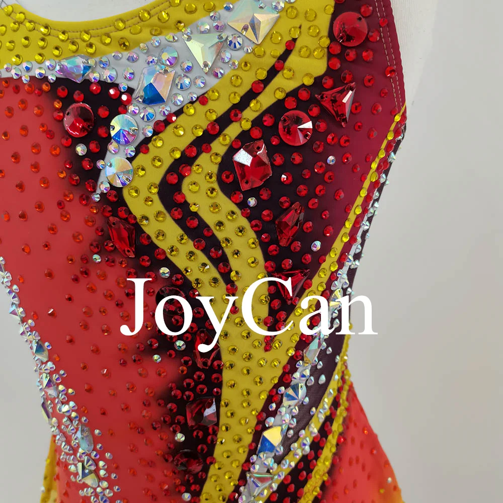 JoyCan Rhthmic Gymnastics Leotards Girls Women Orange Spandex Elegant Dance Wear for Competitiion