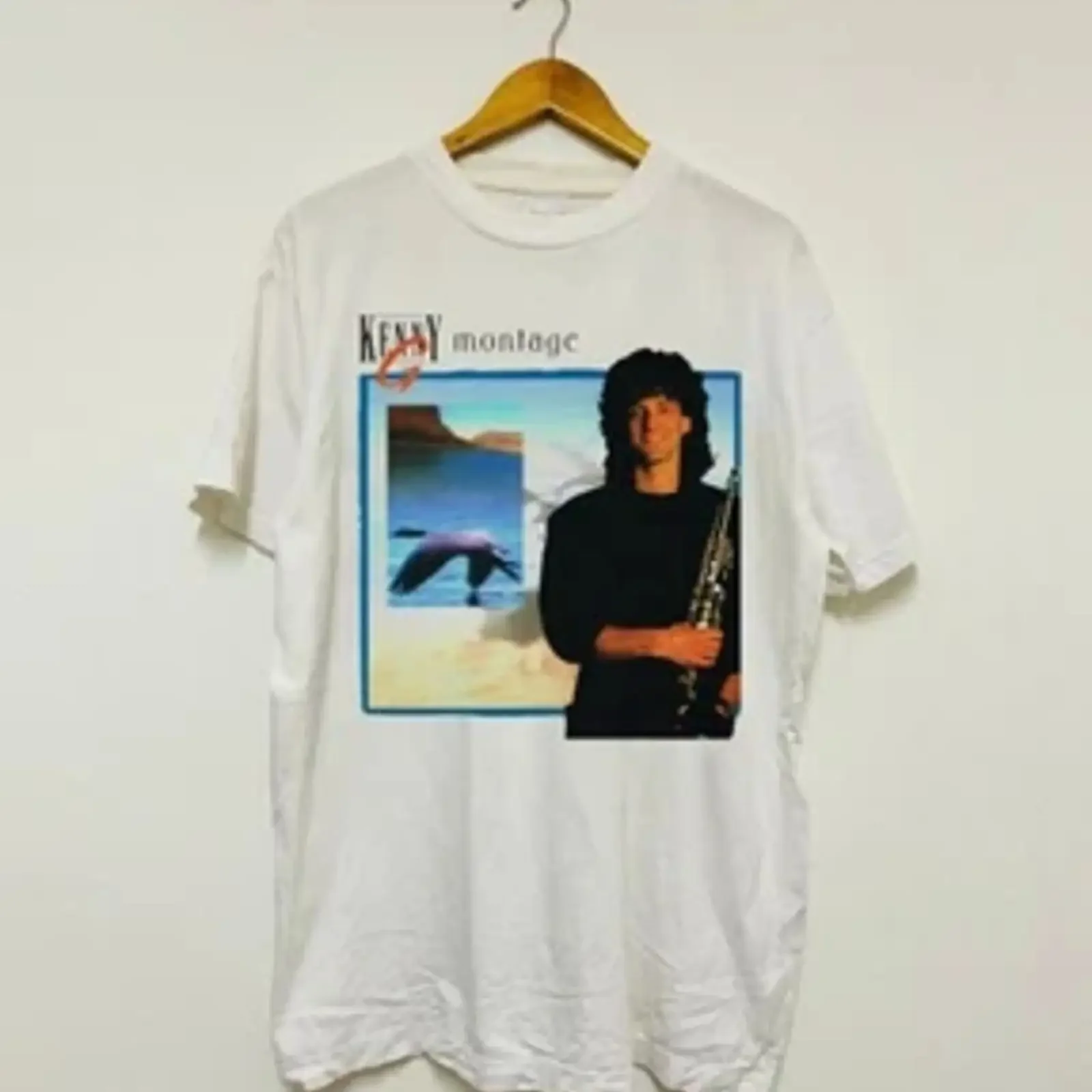 KENNY G Album Montage Adult White T Shirt S to 5XL UU1037 vintage Washed Slightly graphic designer clothes Casual Stretched