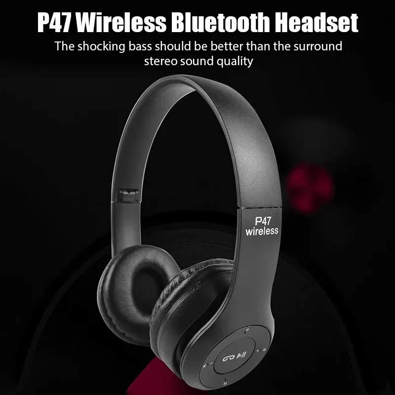 NEW P47 Wireless bluetooth headphone With Mic Noise Cancelling Headsets Stereo Sound Earphones Sports Gaming Headphones Supports