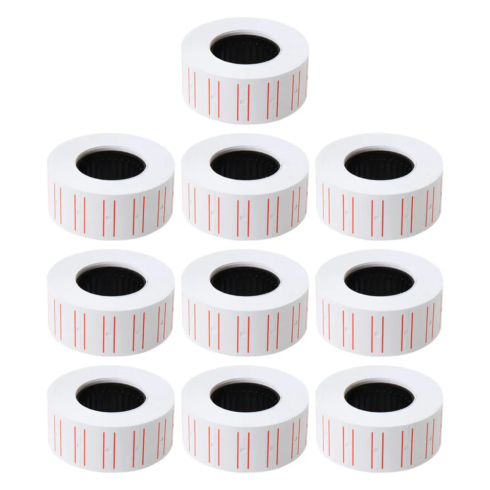 

10 Rolls Pricing Labels White Adhesive Label Stickers for Small Retail Store Supermarket Pricing Labels Label Stickers