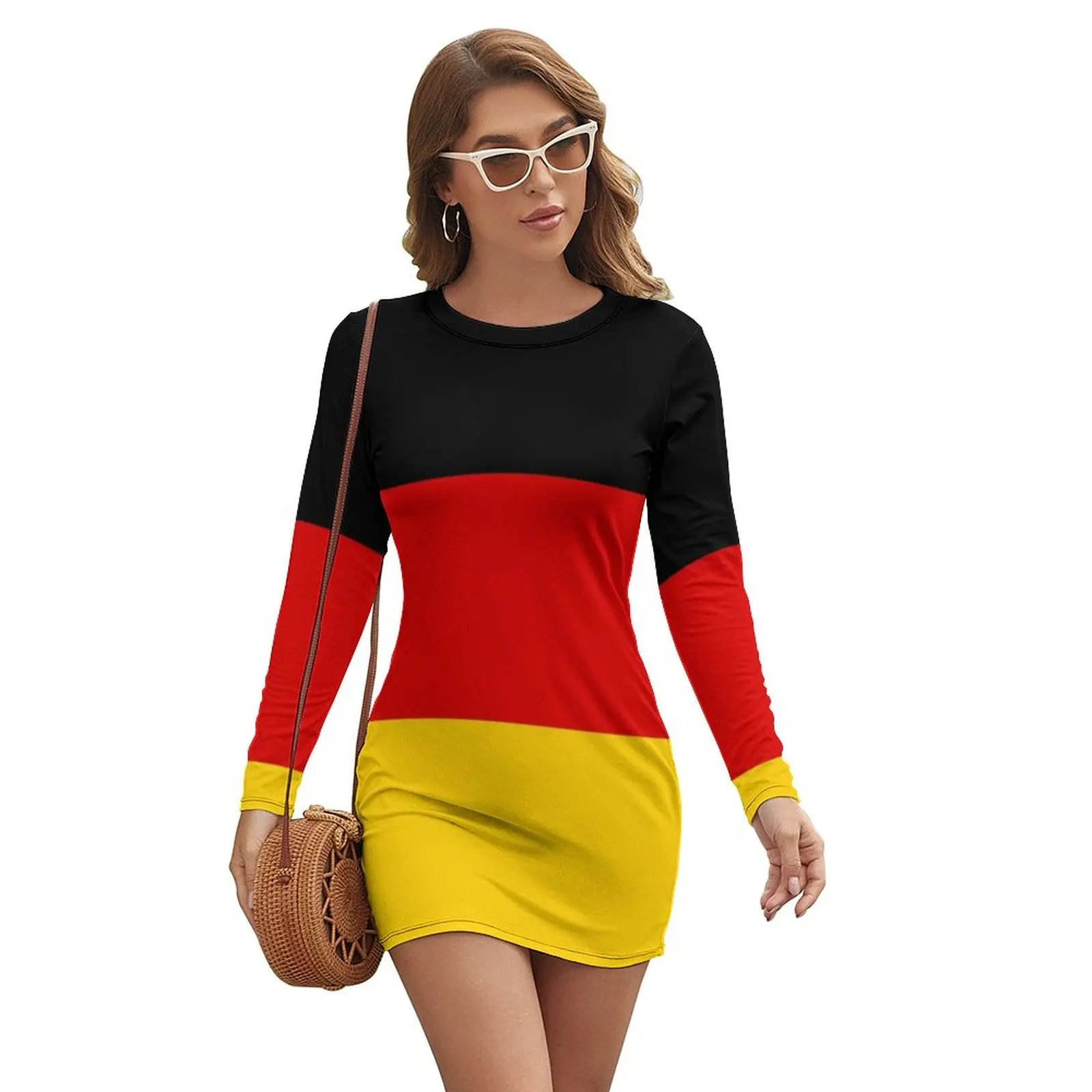 

German Flag Long-sleeved Dress elegant and pretty women's dresses dresses with long sleeves