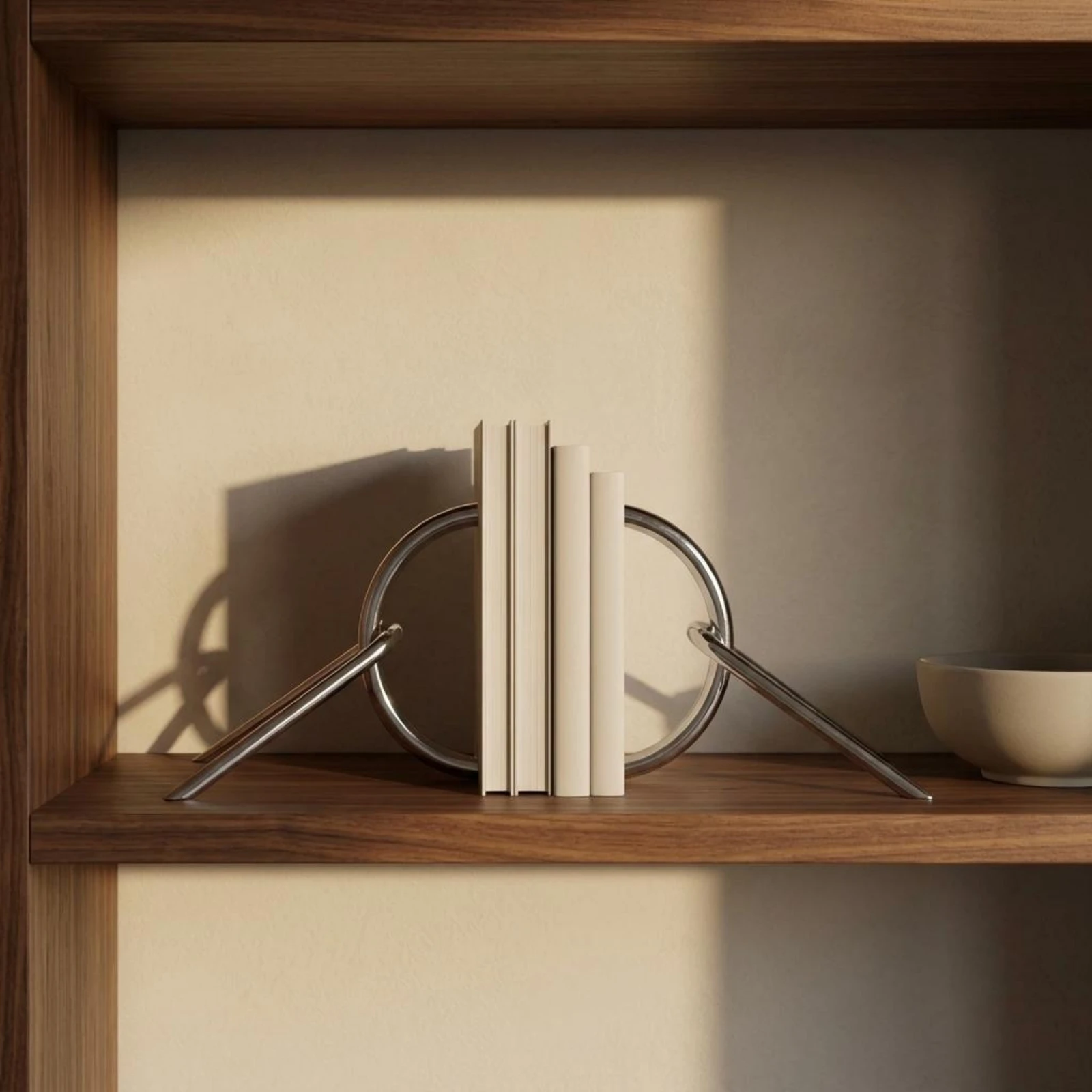Semi-Circular Bookends Modern Book Holder Decor Piece Space-Saving
