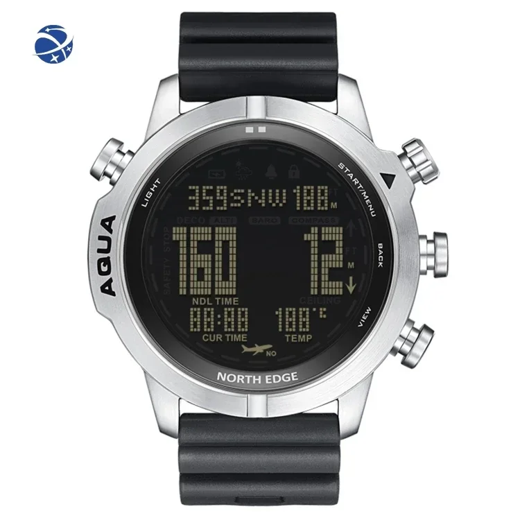 Professional NORTH EDGE AQUA 100m Waterproof Scuba Diver Smart Watch Luminous Display Underwater Diving Compass Watch