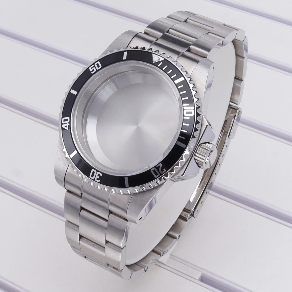 38-mm-Uhrengehäuse in Silber, Edelstahl-Uhrenarmbänder mit Lünette, 120 Klicks, für Retro-Submariner, NH35-, NH36- und NH70-Uhrwerke, 28,5-mm-Zifferblatt. – Detail 1