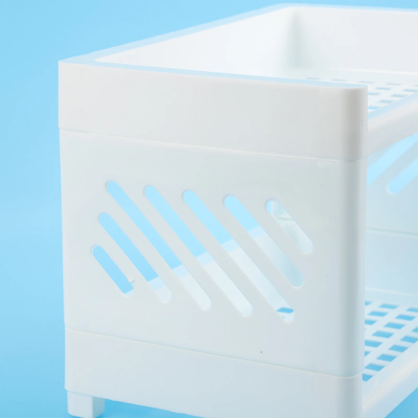 رف تخزين سطح المكتب بطبقة مزدوجة منظم كونترتوب بلاستيكي مكون من طبقتين رف تخزين أدوات الزينة والمطبخ ومستحضرات التجميل #1