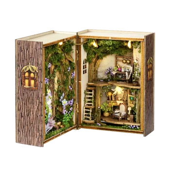 Wooden Miniature Doll House 3D Puzzle Assembly Building Model Kit Small Room Toys Home…