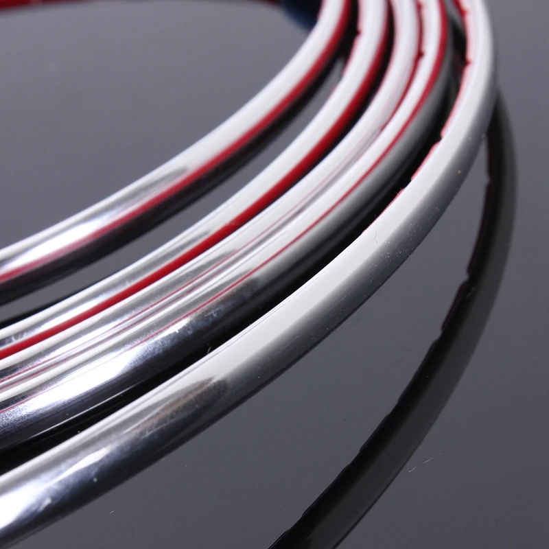 4mmx2m Car Chrome Styling Decoration Moulding Trim Strip Tape DIY Protective Sticker Cover Bright Strip Car Bumper Accessories