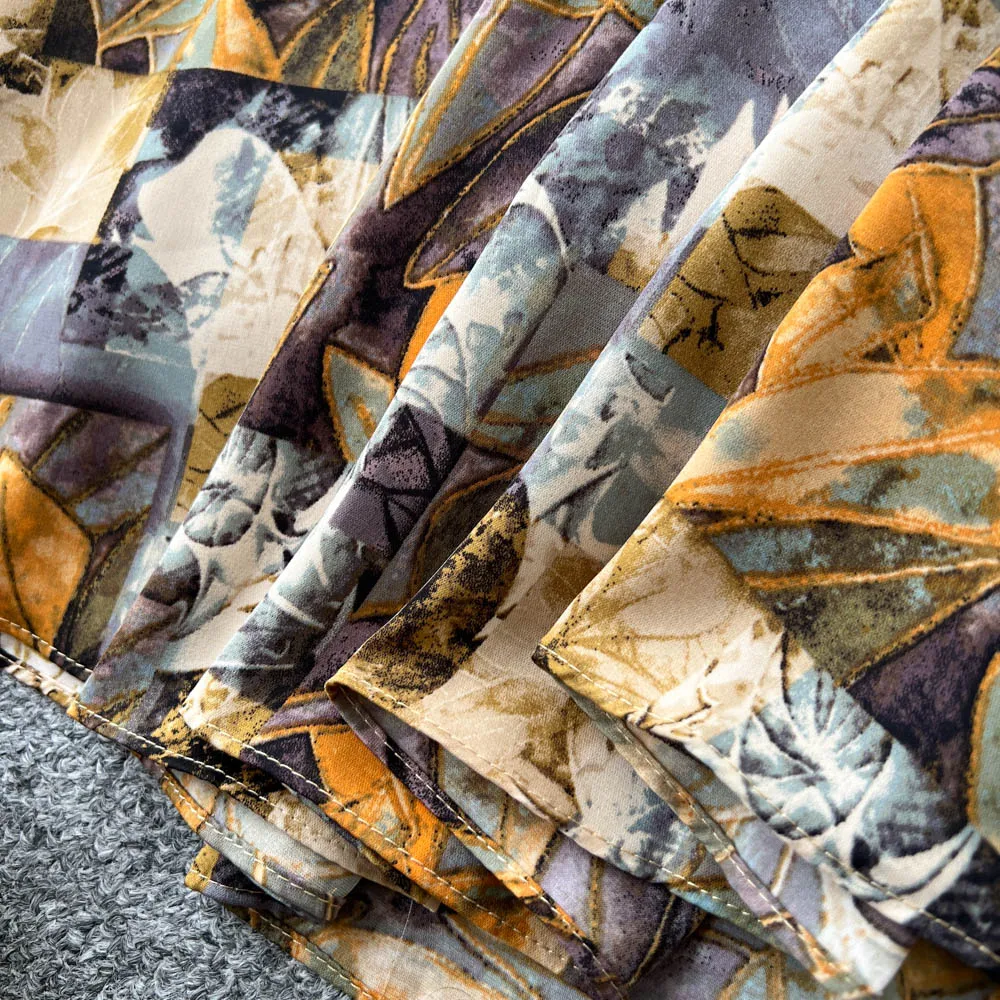 Chic vintage manica lunga scollo a V pieghettato Elegante fata moda coreana Boho abbigliamento donna Abito lungo