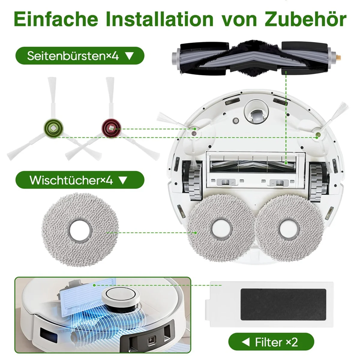 Para aspiradoras Robot T20 Omni, cepillos laterales principales, filtros HEPA, paño de mopa, bolsas de polvo, piezas de repuesto