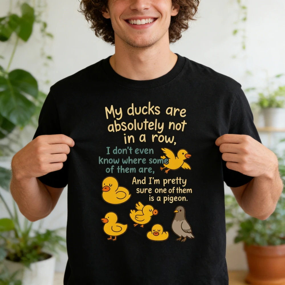 My Ducks Are Not in A Row Shirt Funny Quote Unisex T-Shirt Humor Graphic Tee Sarcastic Gift Tshirt Men Women Daily Life Tops