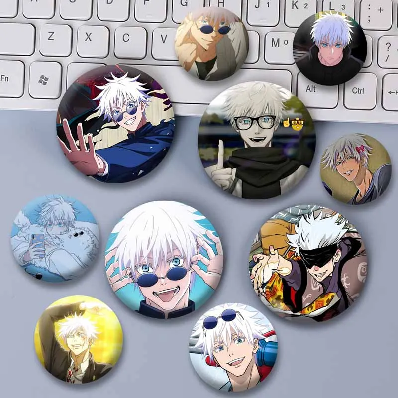 Anime Peripheral S-Satoru G-Gojo Coin Badge Cartoon Snap-in Brooch Backpack Clothes Soft Button Pin Cosplay Jewelry Accessories