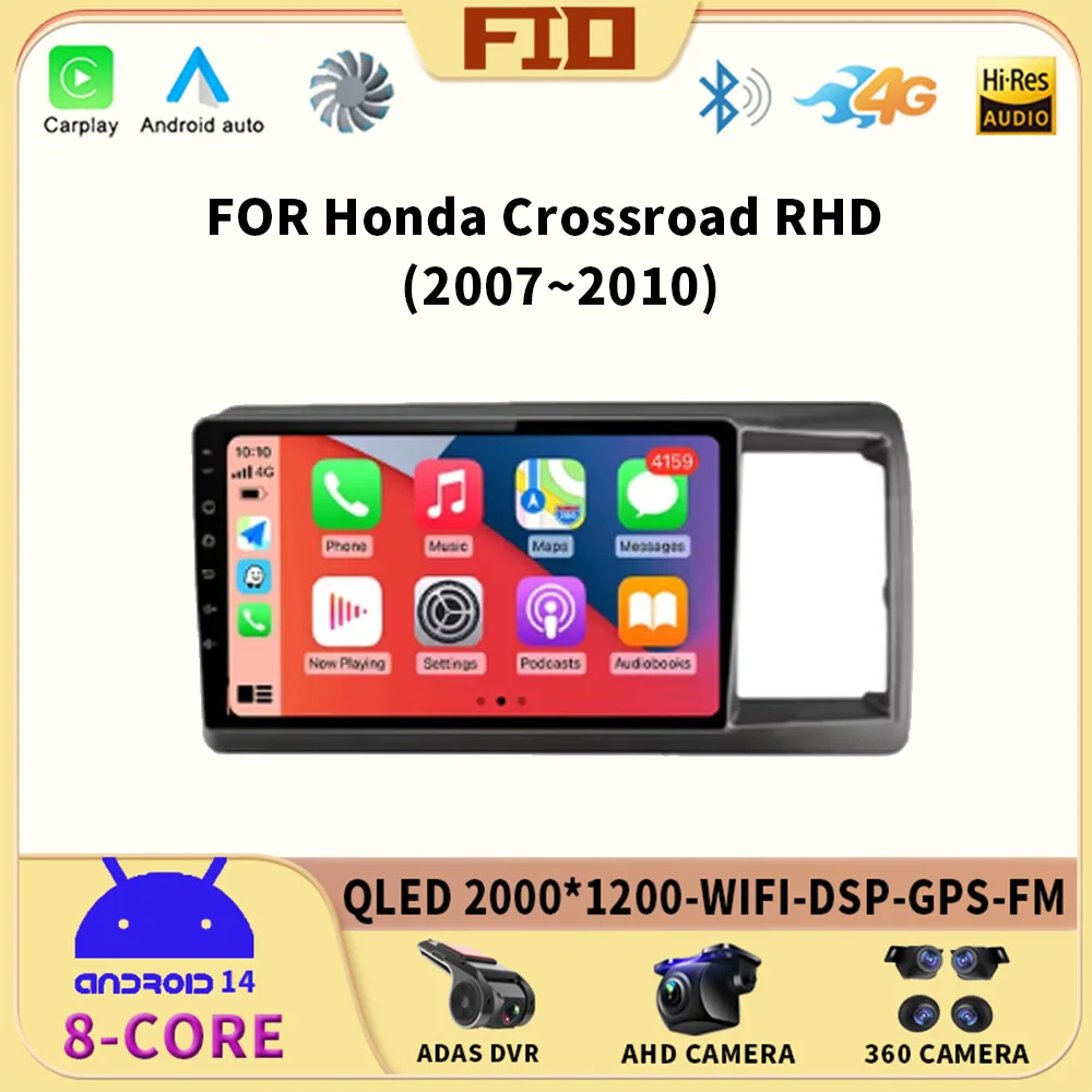 

Android 14 Car Radio For Honda Crossroad RHD 2007- 2010 Multimedia Video Player Auto Carplay Navigation GPS WIFI QLED 4G BT DSP