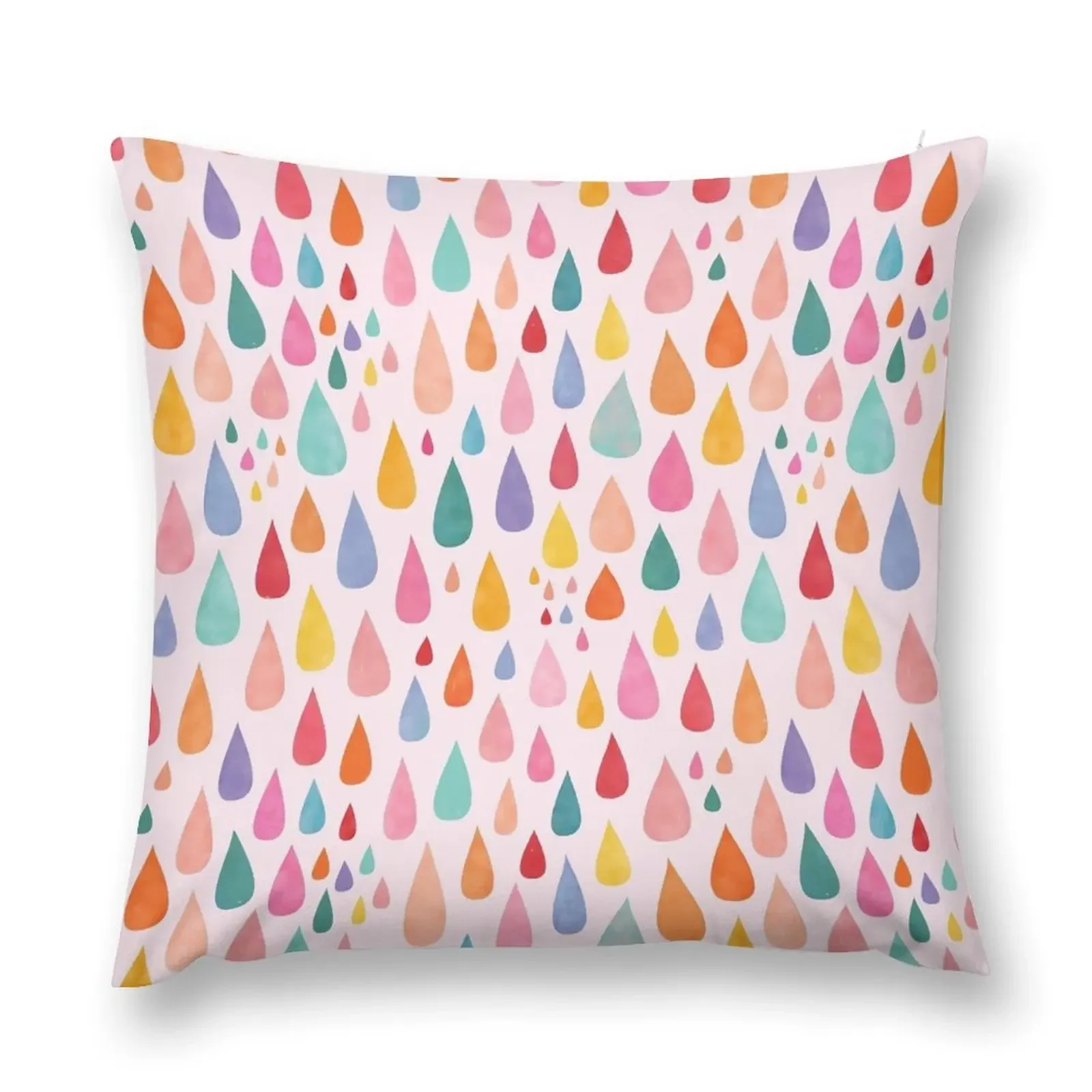 Rainbow Raindrops Throw Pillow christmas supplies Couch Pillows pillow