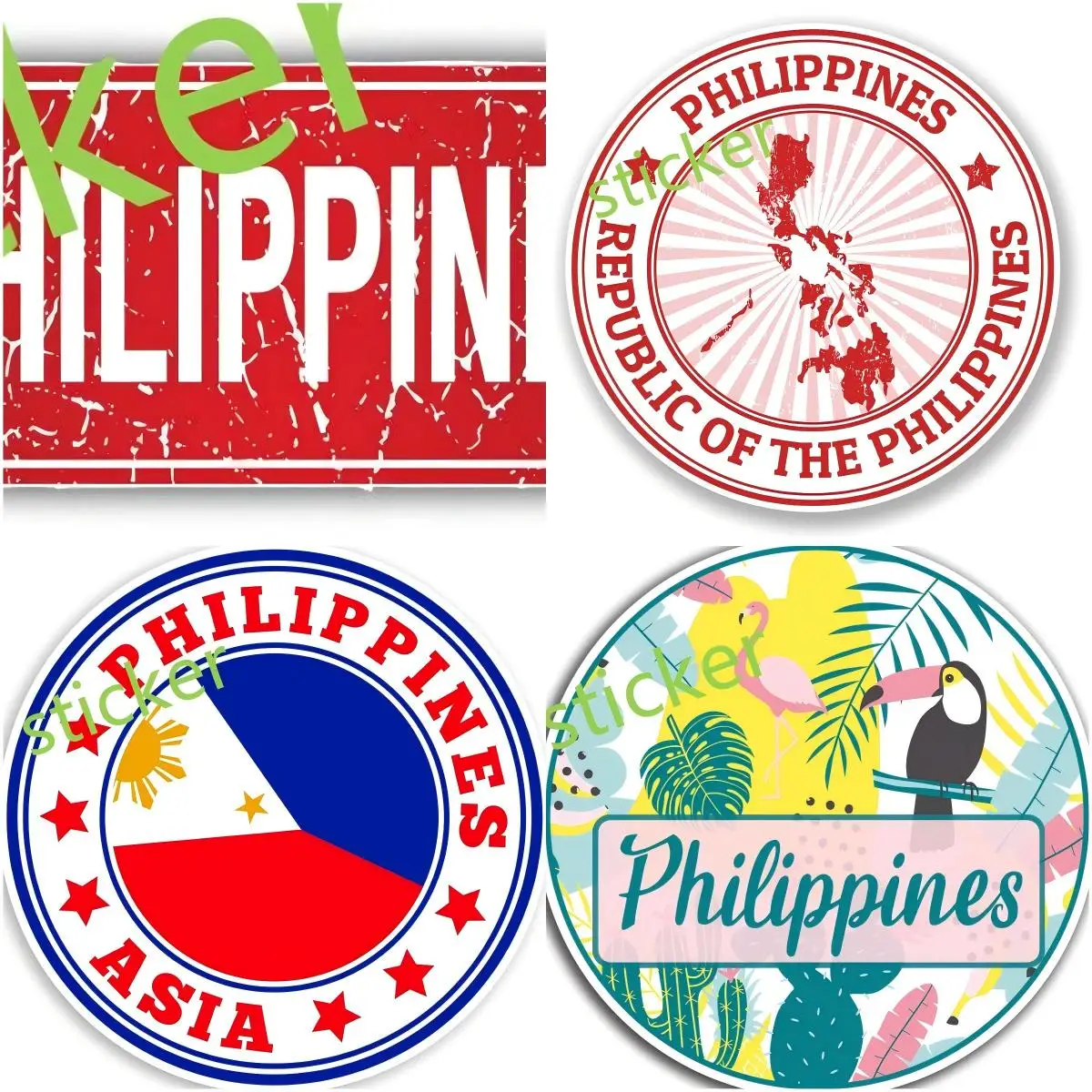 

Philippines Car Stickers and Decal Funny Bumper Window Motorcycle Cover scratches Sunscreen Decal Decoration