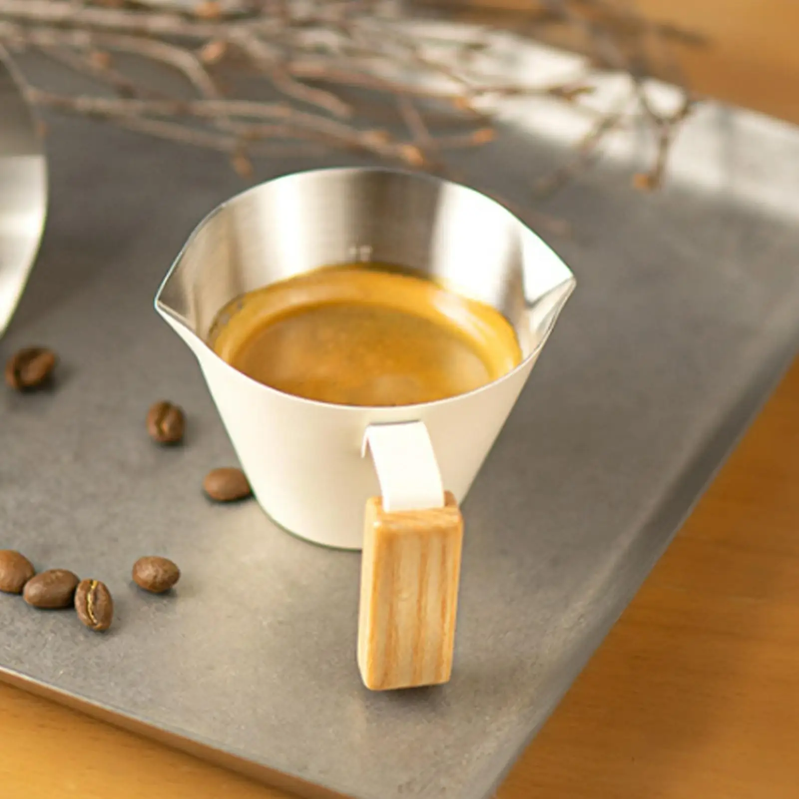 Coffee Cup 100ml Espresso Extraction Cup Stainless Steel with Scale Exquisite Ounce Coffee Cup Home Kitchen Cafe Accessories view 2