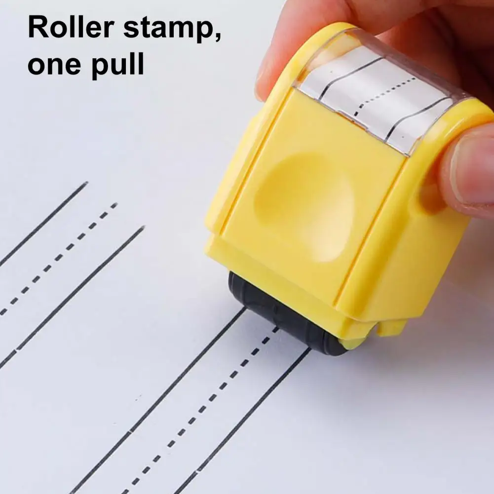 Classroom Stamp Roller Track Stamp Roller for Kids Self-inking Dashed Line Road Stamp Portable Handwriting Practice Tool