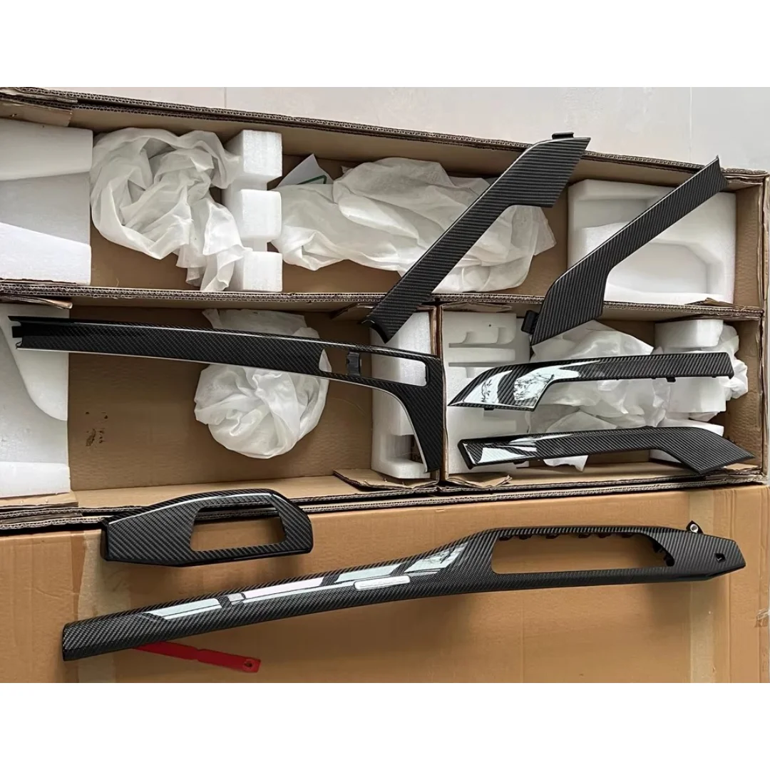 

7pcs Cabon fiber Interior strip Decoration For Audi A4L B9 dashboard cover Car Accessories