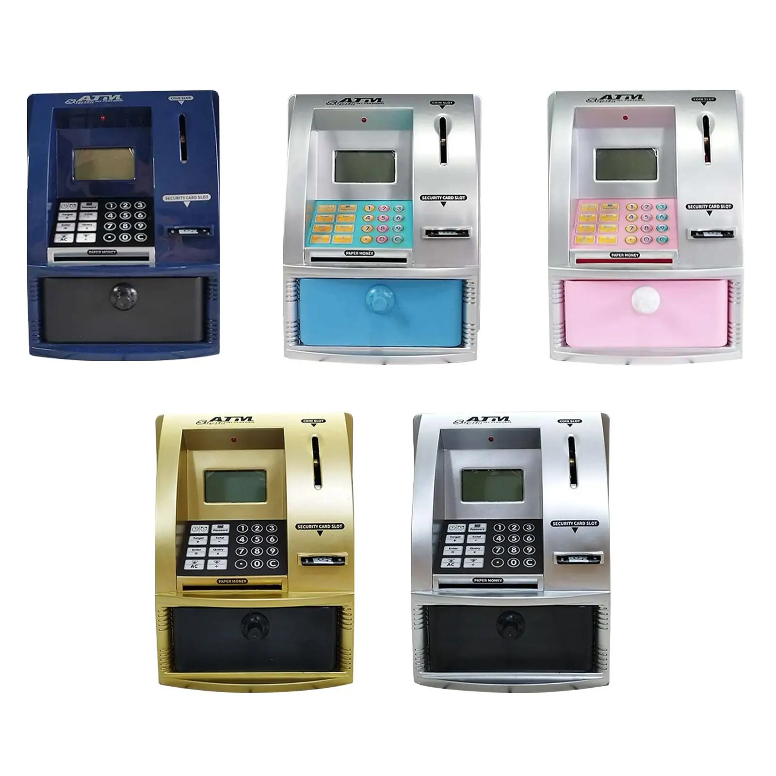 

Mini ATM Piggy Bank with Card,password,Coin Recognition,bill Feeder,Balance Calculator Coin Can for Ages 3 4 5 6 7 8 Gifts