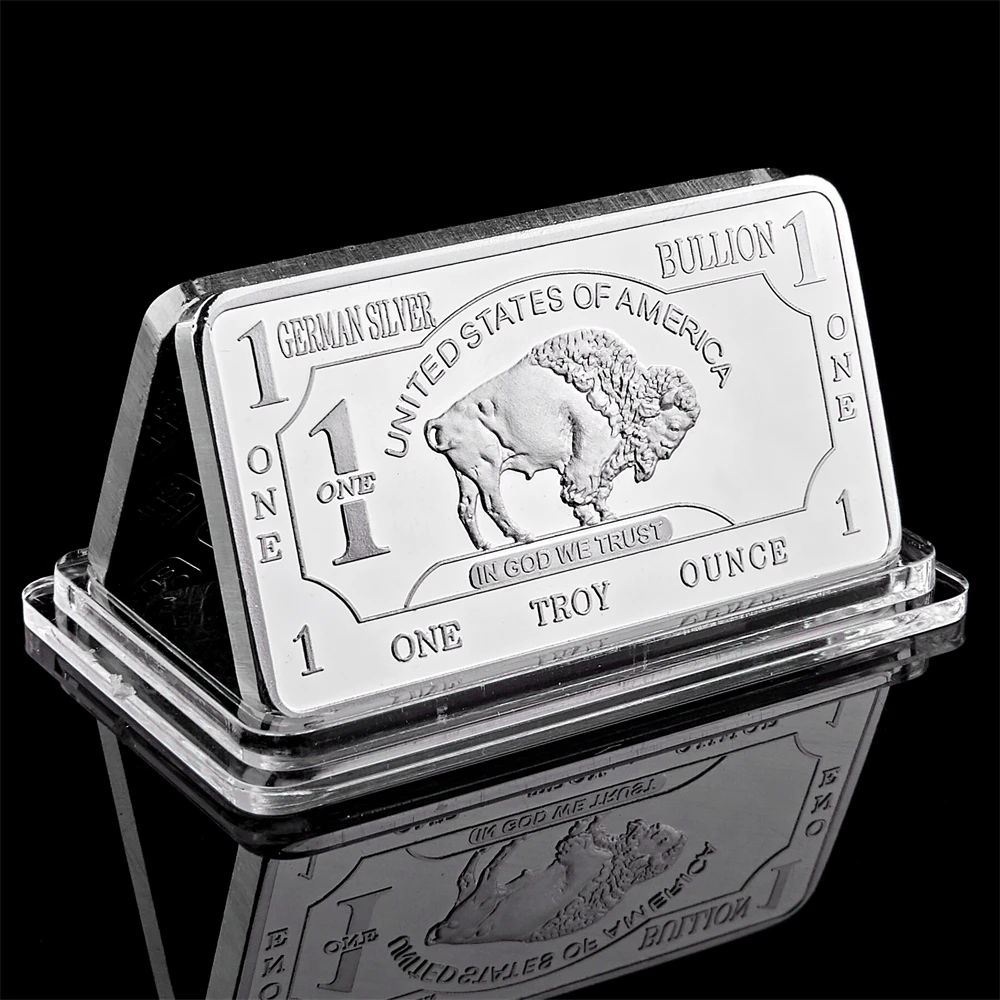 German Mint 1 Troy Ounce Buffalo German Silver Bullion Bar Replica Coins Collection