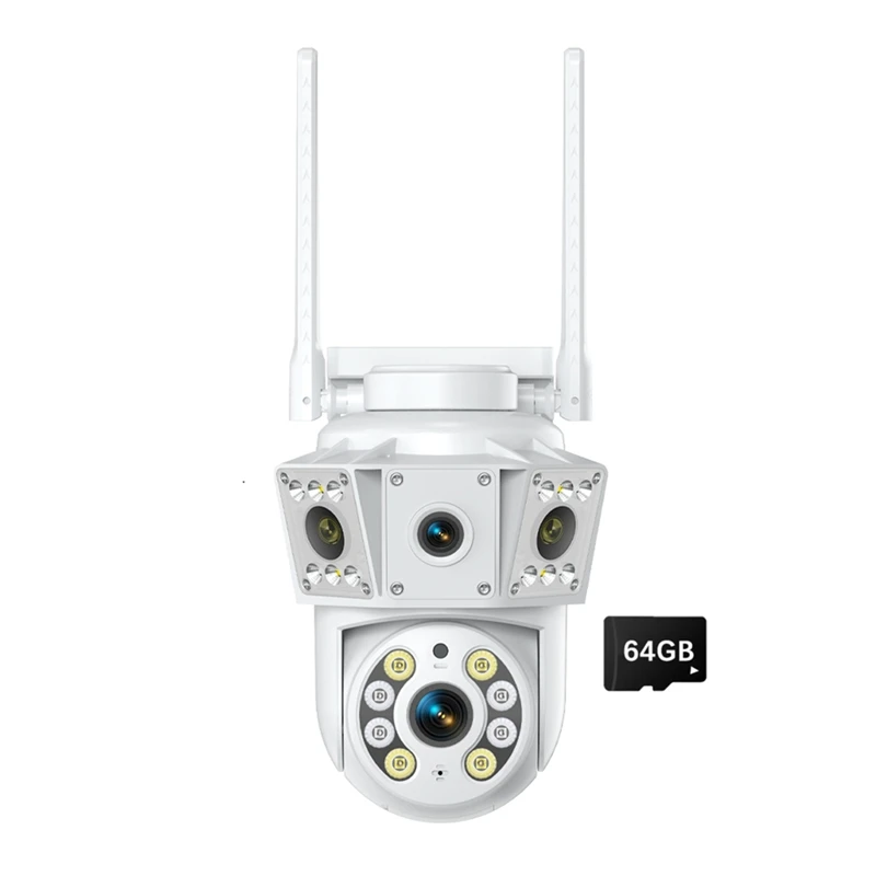 Indoor/Outdoor Multi-Lens Binocular Wireless Surveillance Camera, Two-Way Intercom Version Night Vision Remote Monitor [To&On-e]