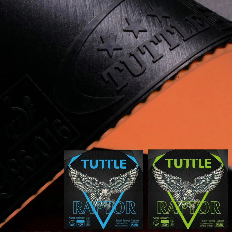 TUTTLE RAPTOR 55A 66B Table-tennis Rubber Sheet Linear Grain Pips-in Slightly Sticky Ping Pong Rubber with Sponge ITTF Approved