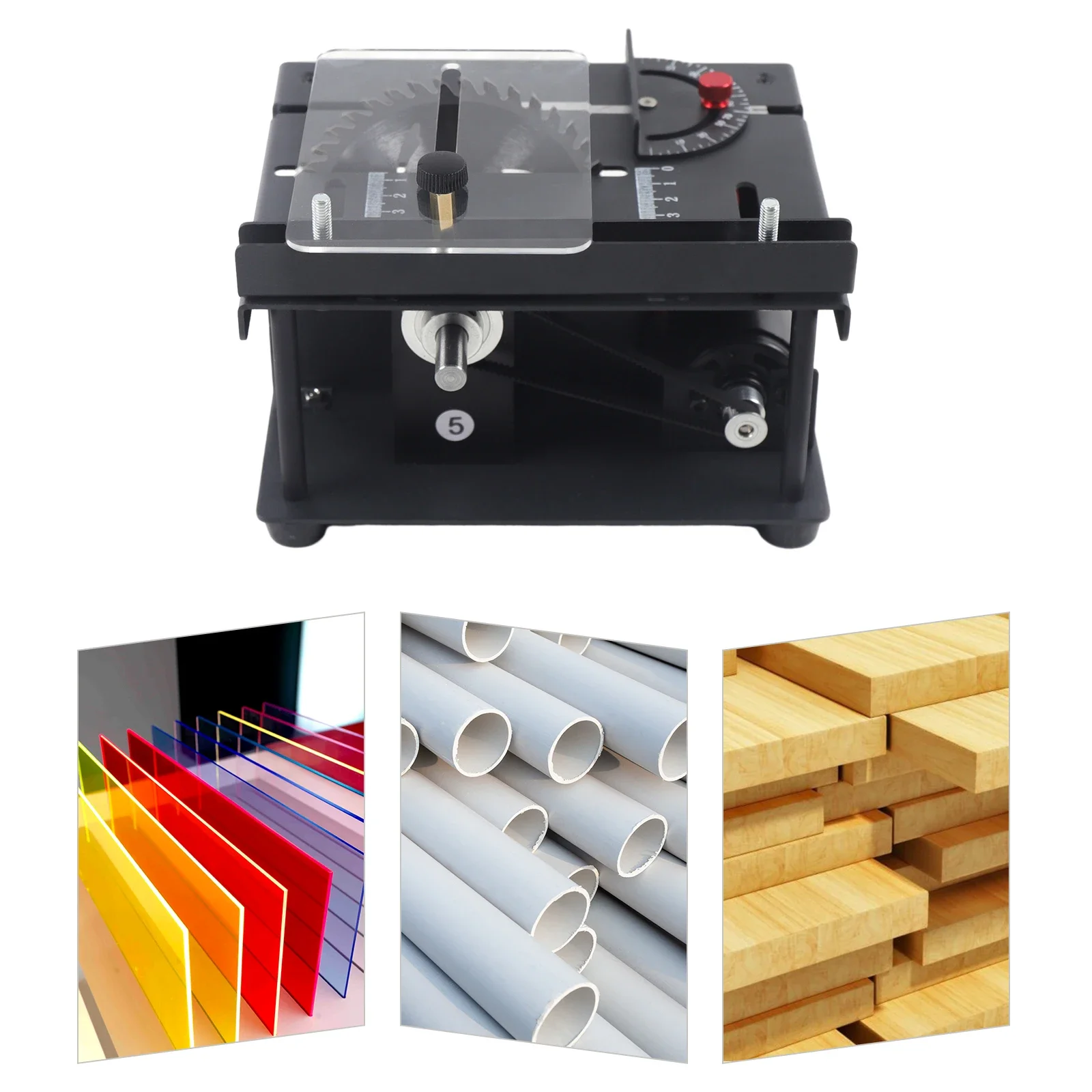 200W Mini Table Saw 0-90° Cutting for DIY & Craft Projects Multi-Functional Cutting Bench for Cutting, Drilling, Grinding