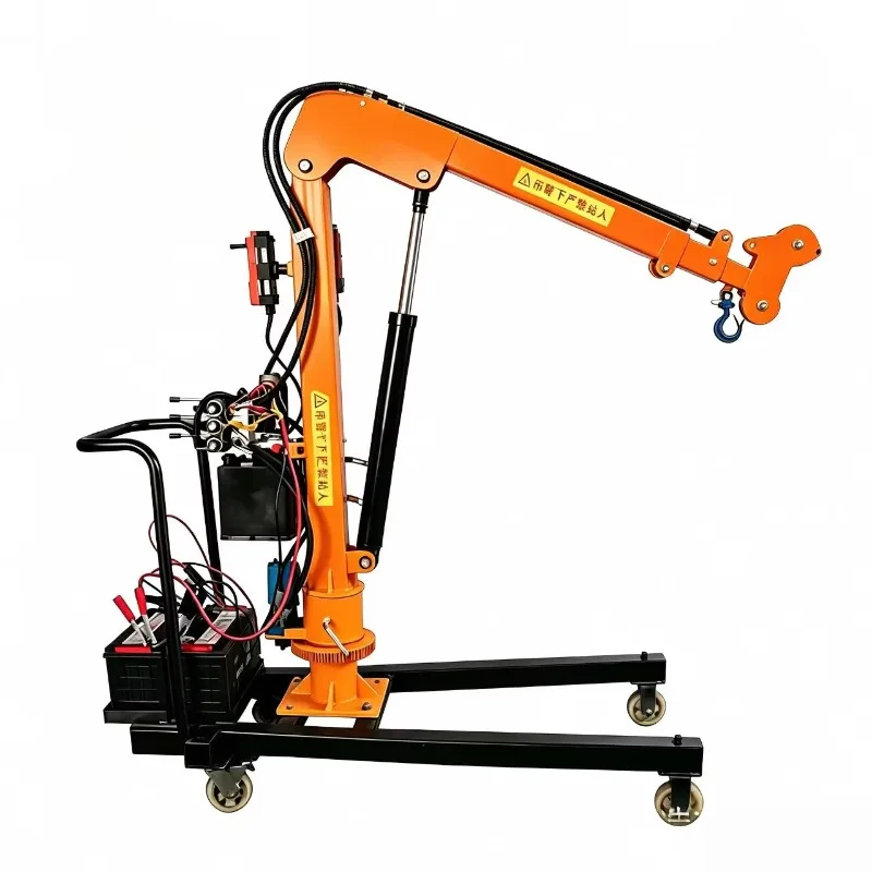 Full Electric Hydraulic Crane 1-ton Cantilever Rotating Hand Push Mobile Pallet Truck Small Crane Lifting Equipment