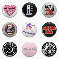 Eat The Rich Frog Acab Worm On No Soft Button Pin Customizable Lapel Pin Decor Jewelry Badge Cute Collar Funny Cartoon Creative