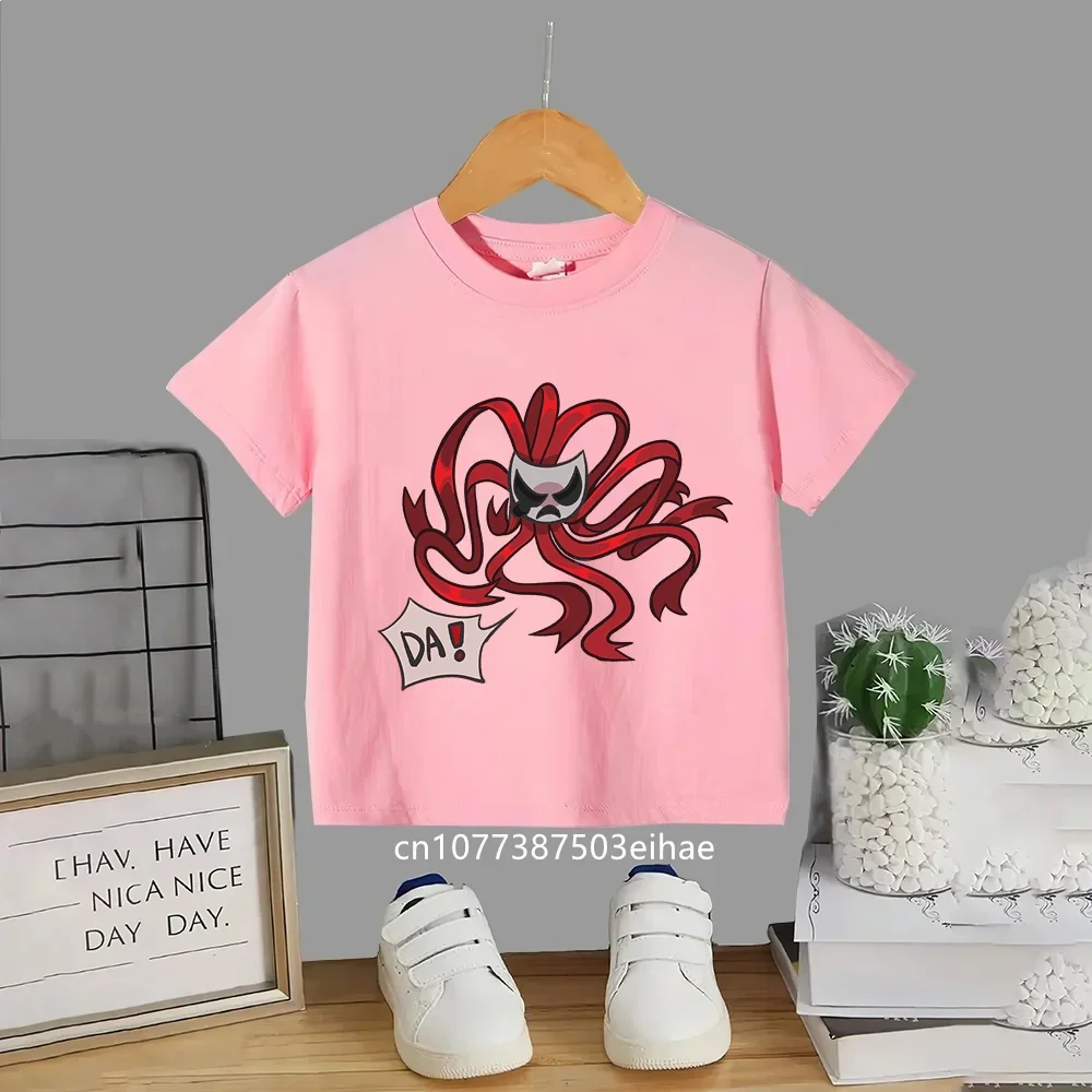 Kids The Amazing Digital Circus Pomni Jax Caine Printed T-shirt, Cotton Short Sleeve Casual Summer Tops for Boys Girls