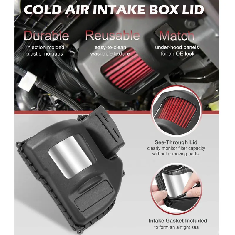 422233 Auto Cold Air Intake Filter Kit Fit for Ford Bronco Air Intake Induction System 2.3L 2.7L Engine 2021 - 2023