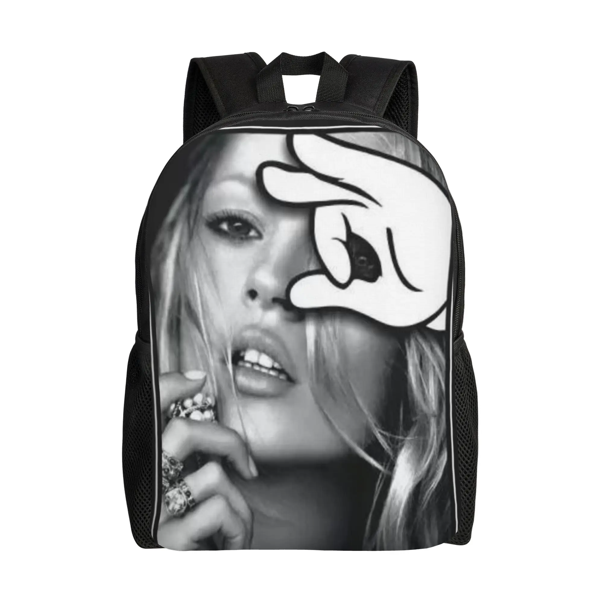 

Kate Moss Backpack Girl Polyester Daily Backpacks Print Kawaii School Bags Rucksack
