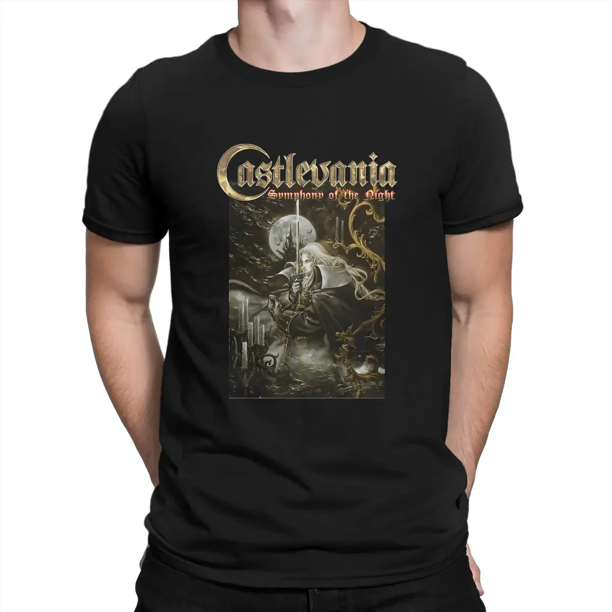 Castlevania Symphony Of The Night T Shirts for Men Pure Cotton Novelty T-Shirt Round Collar Castlevania Tee Shirt Short Sleeve