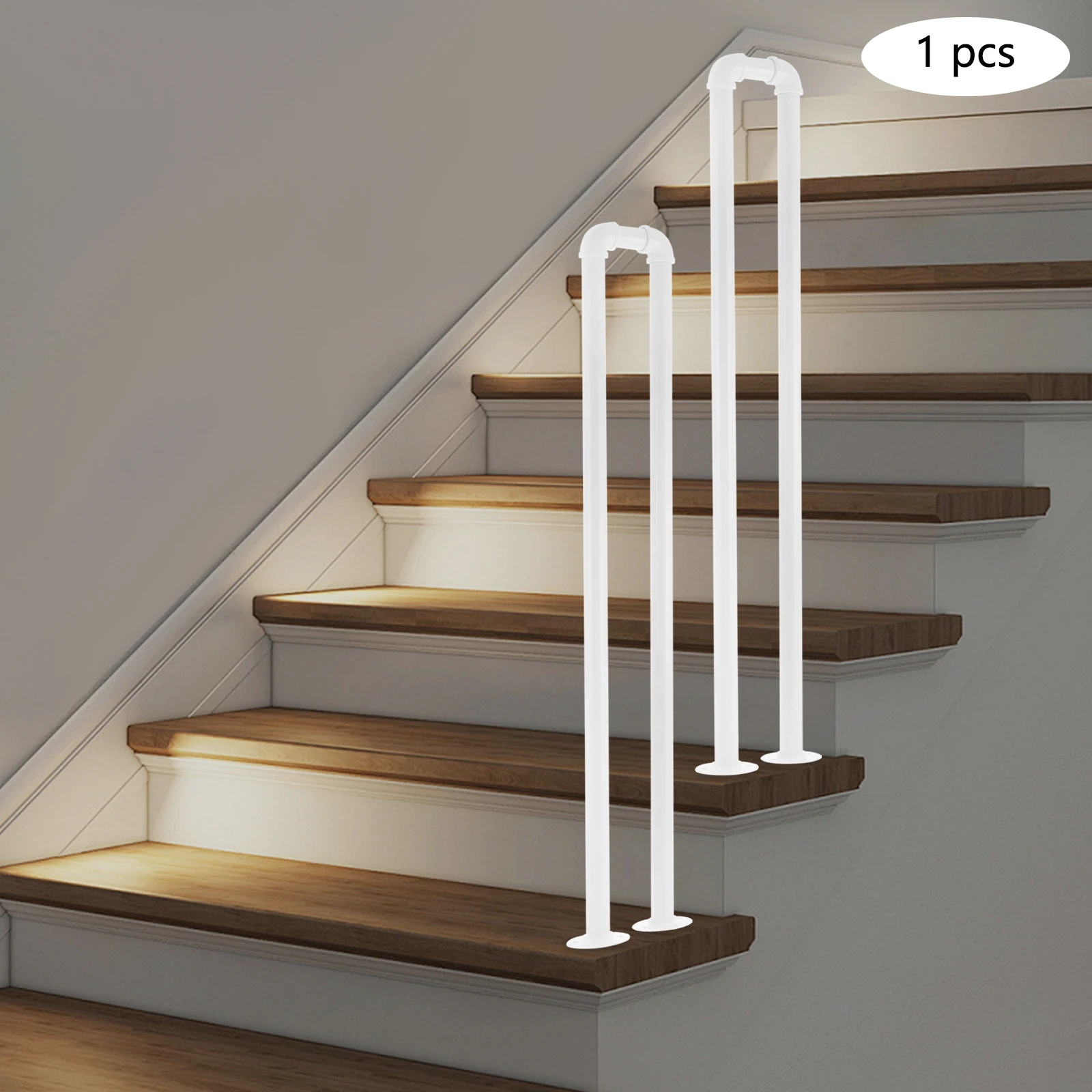 100cm U-Shaped Stair Handrail Industrial Wrought Carbon Steel Railing Non-Slip Safety for Garden Loft