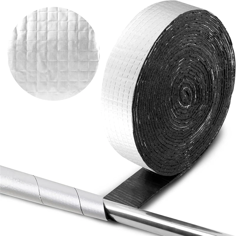 10M Aluminum Foil Pipe Insulation Tape Self Adhesive Thermal Wrap Freeze Protection Heat Resistant Insulation for PVC Water Pipe
