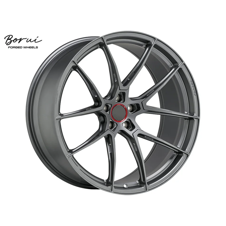 Borui Forged Wheel 17X7.5 5X100 Gold Silver Aluminium Car/SUV Chassis Parts New Condition Machine Face Wheels With Wheel Rim