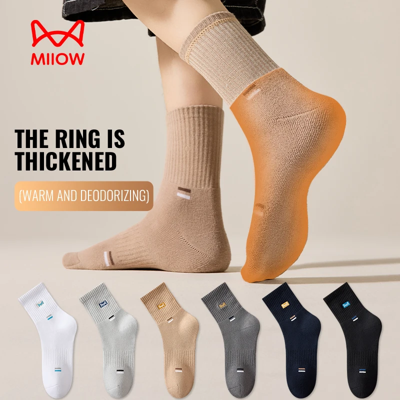 MiiOW Winter Thermal Warm Sock Thicken Cotton Sock Snow Towel Bottom Sock Anti Sweat Moisture Wicking Cold Resistant Terry Sock