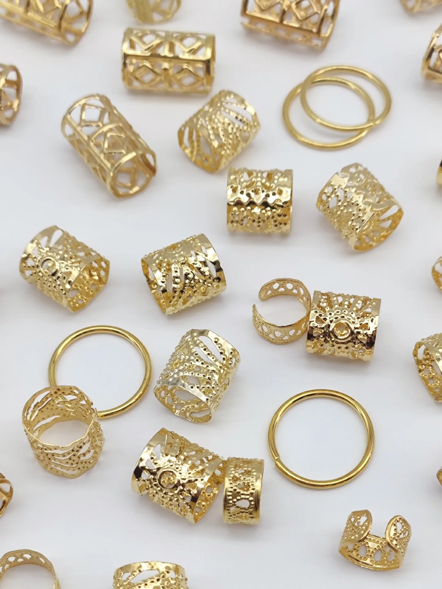 золотые кольца для волос для косичек 80 шт./упак. бусины для волос косы кольца для волос в стиле хиппи аксессуары для волос Loc украшения для волос для косичек