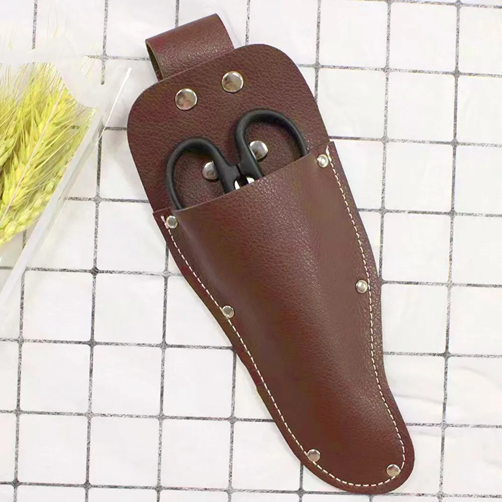 Durable Leather Pruner Sheath Heavy Duty Brown Garden Pruner Sheath Pruning Shears Scabbard Gardening
