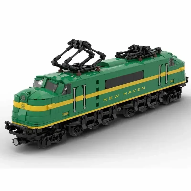 MOC City Freight Railway Train Set Red Locomotive Model Building Block Assembly Transport Vehicles Collection Series Toy Gifts