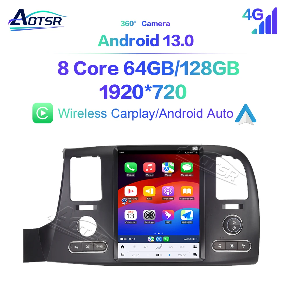 

12,1 дюйма Android 13 для Chevrolet Silverado GMC Sierra 07-13 Tesla Style Сенсорный автомобильный экран Навигация Carplay Автомобильный радиоприемник DSP BT WIFI